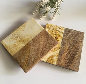 Sous-verre en bois de résine époxy pour boissons café thé tasse sous-verre pour la maison ou les occasions de mariage tapis et tampons - Product Image 1