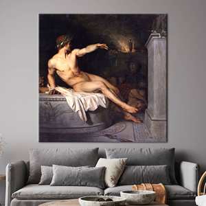 Obra de arte impresa en lienzo: Elegante reproducción del Cuadro 'Hombre Desnudo' de Alexandre Cabanel, con marco tipo galería - Product Image 1