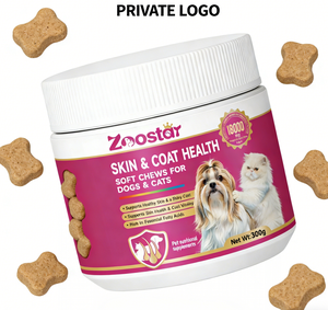Complément alimentaire pour animaux de compagnie pour chats et chiens, friandises moelleuses pour la santé de la peau avec huile de poisson, oméga 3, 6 et 9 - Product Image 1