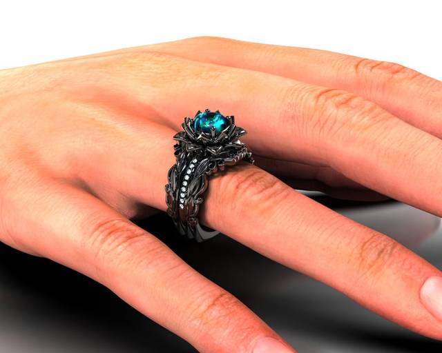 Black Opal Engagement Ring 925 Sterling Silver Natural Opal Diamond Accent Vintage Style Prong Set IGI Certified Elegant