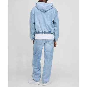 Chaqueta vaquera con capucha de invierno para hombre Abrigo vaquero cálido Fabricante a precios mayoristas - Product Image 2