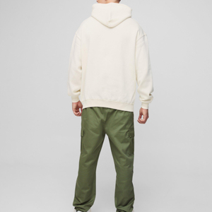 Venta caliente de invierno de peso pesado 100% algodón hombres pulóver Sudadera con capucha logotipo personalizado en relieve 3D bordado serigrafía-colores personalizados - Product Image 3