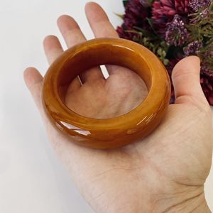 Brown Vintage Baltic Amber <b>Bangle</b> <b>Bracelet</b>, Natural Solid Amber Cuff <b>Bracelet</b> 55 mm - Product Image 3