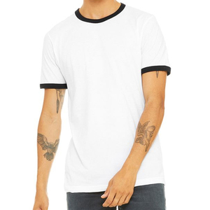 Personalizado siguiente nivel Ringer Tri-blend camiseta al por mayor de los hombres Casual Slim Fit básico de manga corta de moda Ringer cuello redondo Camiseta - Product Image 3