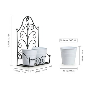 Macetero de Pared de Diseño Moderno en Negro con Maceta Blanca para Decoración de Entrada, Dormitorio o Sala de Estar con un Aspecto Elegante y Limpio de la India - Product Image 6