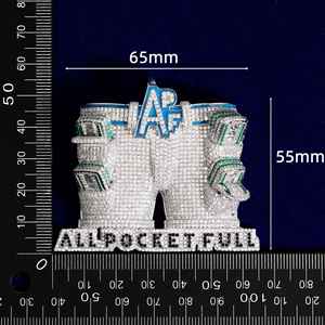Meilleur pendentif en diamant micro-pavé hip-hop pour homme, argent fin 925 avec breloques 'All Pocket Full' pour un cadeau de vœux - Product Image 3