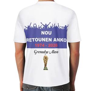 Neues Design 2026 Haiti Fußball-Pokal Polyester Herren T-Shirt Personalisierte Anpassung Atmungsaktives Übergrößen-Fußballtrikot - Product Image 4