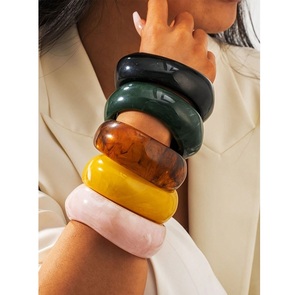 Handmade Resin Bangles for Ladies Unique Design Smooth Texture Lightweight Waterproof Jewelry Custom Colors for Wedding Wear - Product Image 3