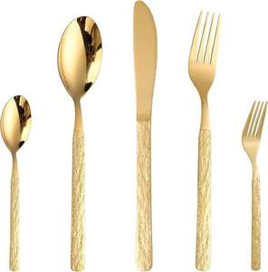 Food Grade <b>Safety</b> Metal Flatware Set Luxury Wedding Golden Dinnerware for Restaurant for Restaurants - Product Image 5