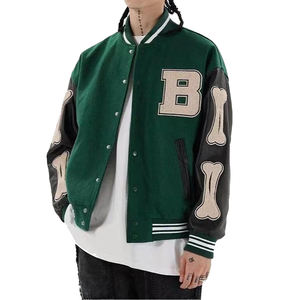 2024 hivers Logo personnalisé Chenille Patch Letterman Baseball hommes vestes décontracté lettrage varsité vestes pour hommes - Product Image 2