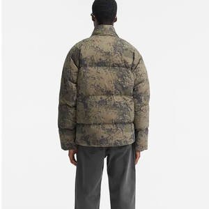 Chaqueta de invierno de mezclilla Vintage de alta calidad para hombre, diseño de sublimación hinchado recortado, Spandex de cuero teñido liso frontal - Product Image 3