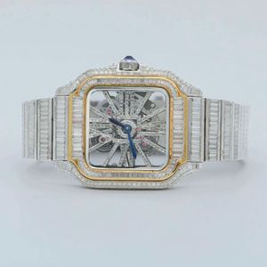 Reloj de diamantes de moissanita con claridad VVS Iced antiguo de calidad superior para hombre, edición limitada de cuarzo, lujo, acero inoxidable gratis - Product Image 1