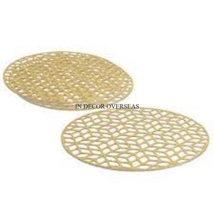 Dernier modèle arrivée forme ronde fantaisie Designer métal de qualité supérieure plaque de chargeur de pièce maîtresse de table plaquée or de haute qualité - Product Image 3