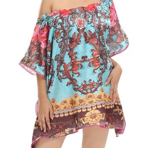 Nouvelle arrivée légère femmes Georgette caftan Maxi robe Tribal imprimé élégant confortable taille libre Sexy plage vacances porter - Product Image 4