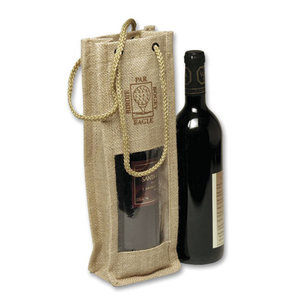 Sac de bouteille de vin en toile de Jute, sac de bouteille de vin simple, sac fourre-tout en toile de Jute avec logo personnalisé, vente en gros de haute qualité - Product Image 1