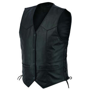 Gilet en cuir pour hommes, cuir épais pour les motards de cruisers et de choppers, fabrication sur mesure au Pakistan - Product Image 3