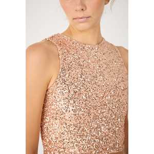 เสื้อเบลาส์แขนสั้นคอกลมลำลองประดับเลื่อมสีชมพูพร้อมโลโก้ด้านหน้า - Product Image 4