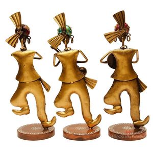 Figuras de Metal Multicolor Hombre Bailando Juego de 3 Hechas de Hierro - Product Image 4