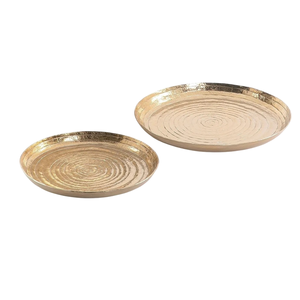 Plateau en métal aluminium de meilleure qualité Plateau de service décoratif en métal fini antique Plateau fait main au design classique - Product Image 2