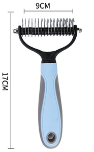 Herramienta para el cuidado de mascotas, 2 herramientas, rastrillo de capa inferior de 2 lados, peines de cepillo de acero para animales pequeños, perros y gatos - Product Image 3