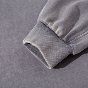 Luxury Embroidery Logo Black and <b>Grey</b> Acid Wash Crewnecks Oversize Crewneck for <b>Men</b> - Product Image 5