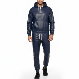 Chándal de Cuero para Hombre con Logotipo Personalizado, Corte Regular, Venta al por Mayor, Ropa de Exterior de Alta Calidad, Chándales de Cuero para Hombre en Venta - Product Image 1