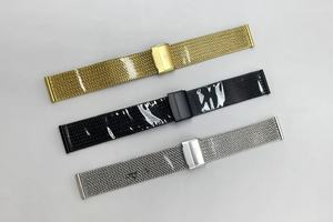 Correa de malla milanesa elegante y lujosa de 1.7 mm de grosor, diseño de espiga de trigo, en oro, negro y plata, de acero inoxidable para iWatch S9 y Huawei Watch - Product Image 3