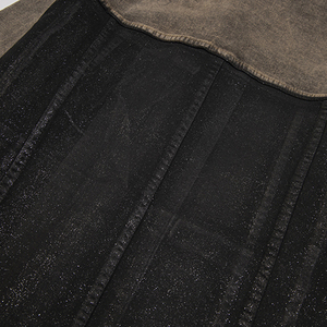 Veste en jean patchwork vintage tendance pour homme Manteau chemise à col rabattu et double boutonnage pour l'hiver Service OEM - Product Image 5