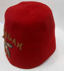 High Quality Shriner Temple 98 Maroon Wool Fez Hat - Product Image 3