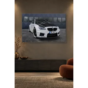 Fida White Widebody BMW M6 with Black Hood <b>Canvas</b> Print - Product Image 4