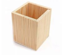Organisateur de bureau multifonctionnel en bois fait main Bela Artisan, élégant porte-crayons et stylos de bureau à un seul niveau 3x3x4 pour fournitures en vrac