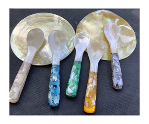 Cuillère en nacre personnalisable de qualité supérieure pour Caviar Élégance faite à la main pour une cuisine raffinée Ensemble cuillère et fourchette à caviar MOP - Product Image 3