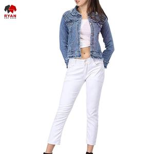 Veste en jean tendance personnalisée pour femmes Bouton Style décontracté respirant avec logo personnalisé - Product Image 2