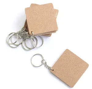 Personalized Square MDF sublimation blanks double-sided MDF keychains key rings best quality at affordable cost