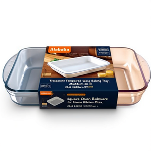 Bandeja para Hornear de Vidrio Templado Transparente, 35x23cm, Cuadrada, para Horno, Cocina, Pizza, 2046 248BC00, Empaquetada en Caja - Product Image 2