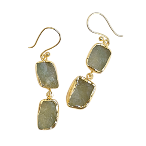 ต่างหูห้อยประดับพลอยเพรนไนต์ชุบทองแบบสองเม็ด สำหรับผู้ค้าส่ง ผู้จัดจำหน่าย และผู้ซื้อที่ต้องการสั่งซื้อจำนวนมาก - Product Image 6