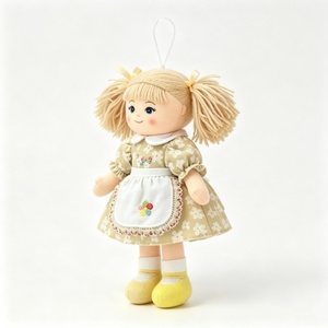 customized Soft Fabric Girl Plush Ornament,Mini Hanging Blonde Pigtail Rag <b>Doll</b>,Floral Dress Apron Cloth <b>Doll</b> Pendant - Product Image 2