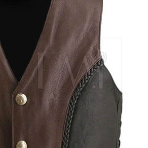 Chaleco de cuero genuino 100% para hombre, capa superior, múltiples bolsillos, chaleco de cuero delgado de talla grande con etiquetas privadas - Product Image 3