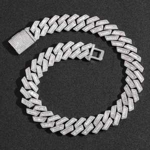 VVS Moissanite corte redondo diamante oro blanco cadena de eslabones cubanos joyería Hip Hop joyería Iced Out joyería para Unisex 925 plata esterlina - Product Image 4