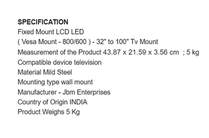 Heavy Duty Wall Mount Bracket For Large <b>Flat</b> Screen Televisions With Full Motion Swivel Tilt And Extension Capabilities - Product Image 4