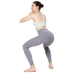 Mallas de fitness sólidas sin costuras de alta calidad de algodón 100% para mujer, diseño personalizado con logotipo en la cintura, estilo informal al por mayor - Product Image 5