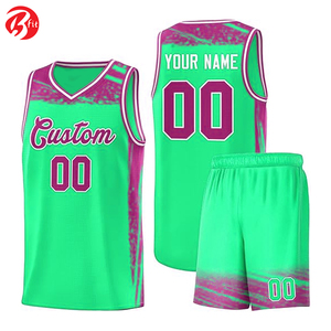 Ensemble de maillots de sport uniforme de basket-ball imprimé sur mesure pour l'entraînement sportif ensembles de vêtements de basket-ball respirants pour adultes - Product Image 5