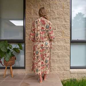 Robe Kimono en Coton Imprimée à la Main Style Bohème, Légère et Respirante, Taille Unique pour la Maison ou la Nuit, Fourniture ODM - Product Image 3