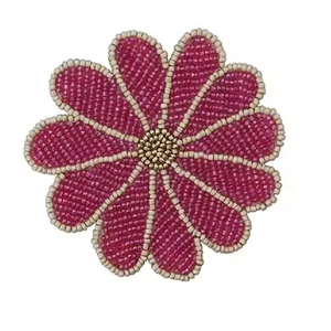 <b>Beaded</b> embroidery <b>coaster</b> colour full seed bead with custom design logo stylish handcrafted <b>beaded</b> <b>coaster</b> by glowin fashion - Product Image 6