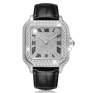 Montre Hip Hop pour Hommes la Plus Vendue, Diamant Moissanite VVS, Mouvement à Quartz 20mm, Logo Personnalisé Glacé, Bijoux de Mode Business - Product Image 5