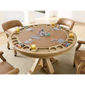 Mesa de Juego Redonda de Madera con Tapa Convertible, Mesa Clásica Hecha a Mano para Diversión Familiar, Entretenimiento en Interiores para Niños y Adultos - Product Image 2
