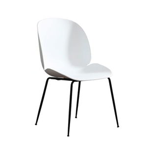 GBC68018 Modern <b>Dining</b> <b>Chair</b> with High-Back Iron Legs and Plastic Back Foldable and Stackable for Living Room - Product Image 1