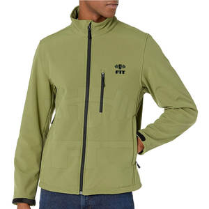 Chaqueta Softshell de invierno informal de tamaño personalizado para hombre, cuello redondo, tela de lona impermeable, secado rápido de alta calidad - Product Image 2