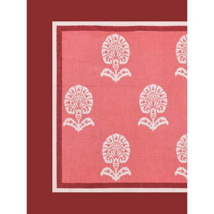 Rajasthani funda de almohada de algodón hecha a mano de lujo proceso Buti rojo 18x18 estampado de bloque de mano de hoja Floral para pisos de estar (2 uds) - Product Image 4