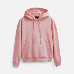 Sudadera con capucha bordada de tela de rizo de poliéster/algodón transpirable de gran tamaño para mujer Primavera/Otoño/Invierno - Product Image 1